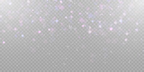 Poster - Sparkling glare light effects with colorful shimmer. Beautiful lens flare effect with bokeh, glittery particles and rays. Shining abstract background. Vector illustration
