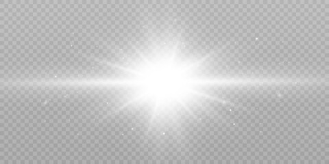 Poster - Abstract sun glare translucent glow with special light effect. Vector blur in motion glow highlights