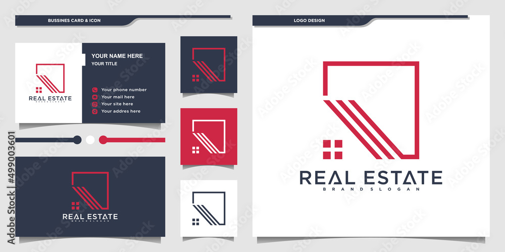 Logo design for real estate with minimalist building line art style and ...