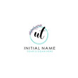 © Rensi - UT Initial letter handwriting and signature logo. Beauty vector initial logo .Fashion  boutique  floral and botanical