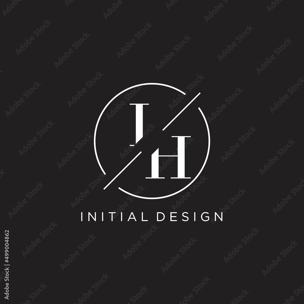 Letter IH logo with simple circle line. Creative look monogram logo ...