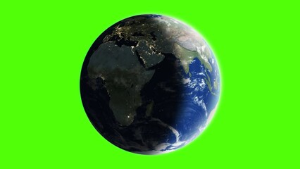 Wall Mural - planet earth rotation - computer generated animation. night to day change. realistic world globe rot
