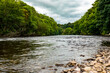 Fluss mit Steinstrand durch Mallow in Irland 