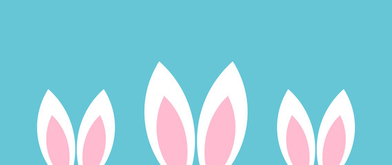 Wall Mural - bunny ears cute funny easter background.