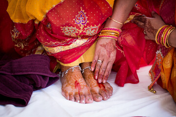 Indian Hindu wedding ceremony ritual items close up