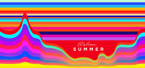 Vector Colorful liquid and fluid background for summer collection