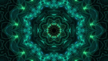Wall Mural - seamless slowly evolving kaleidoscope animation on black