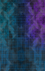Wall Mural - Abstract glitch art grid background image.