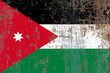 Jordan flag painted on a rustic old industrial metal sheet