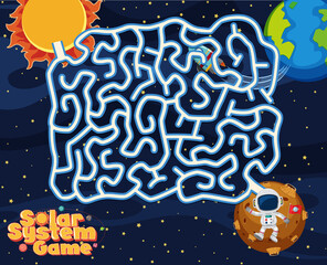 Wall Mural - game template with space theme background