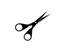 Illustration Of Scissors In Black On A White Background. Simple Scissor Design Drawing. Simple Scissors Icon