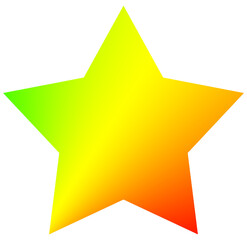 Star shape with green yellow and orange red gradient