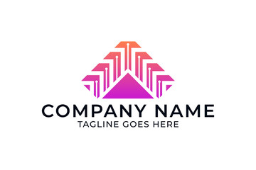 abstract arrow internet logo design, technology logo design