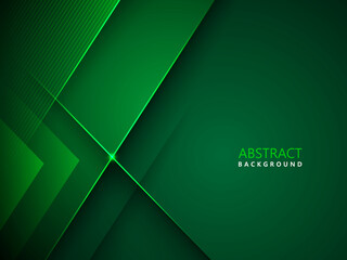 Wall Mural - dark green abstract background with modern light effects and realistic shadows