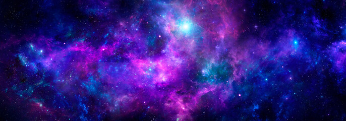 Wall Mural - abstract cosmic background with nebula and stars