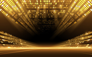 Wall Mural - yellow stadium lights with rays background