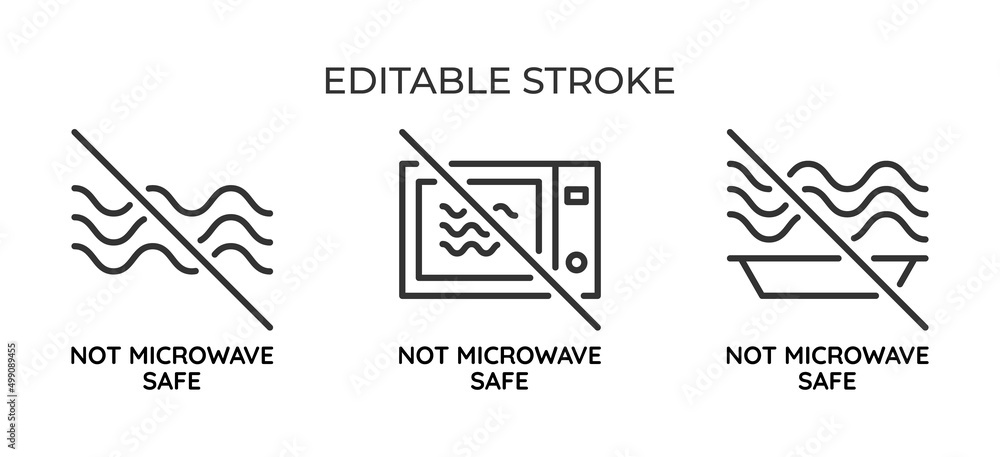 Not microwave safe symbol. For packaging or labeling, the 