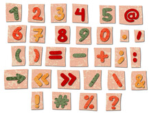 A Bright Set With Numbers And Signs To Create Your Own Design. Part Of A Large Set.