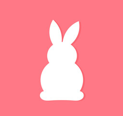 Canvas Print - Easter bunny silhouette on pink background.