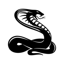 Black Snake Cobra Icon On White Background.
