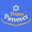 Happy passover with star of david and wheats icon