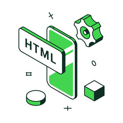 Wall Mural - mobile app web development useful web site user interface platform technology isometric vector illus