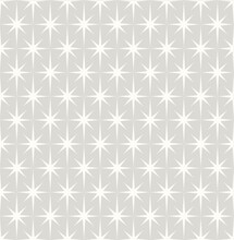 Gray And White Mid-century 1950s Modern Starburst Pattern.