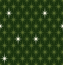 Dark And Light Green Mid-century 1950s Modern Starburst Pattern.