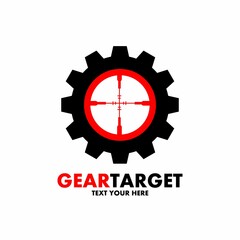 Target gear vector logo template. This design use cog symbol. Suitable for business or industrial.