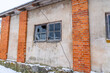 Broken Window of Old Farmhouse