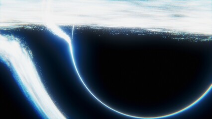 Wall Mural - stars and material falls into a blue black hole