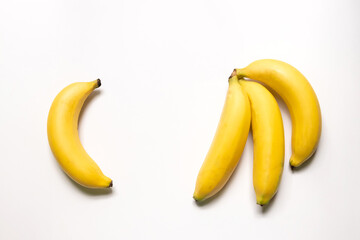 Sticker - Cavendish bananas isolated on white background.