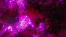Colored Red And Purple Nebula And Open Cluster Of Stars In The Universe.