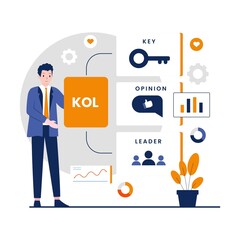 Wall Mural - key opinion leader illustration design. illustration for websites, landing pages, mobile application