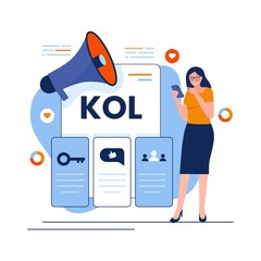 Wall Mural - flat design of key opinion leader. illustration for websites, landing pages, mobile applications, po