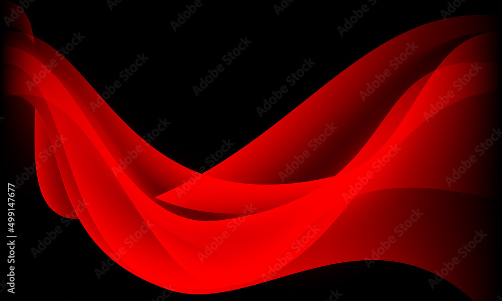 Abstract red wave curve on black design modern luxury futuristic ...