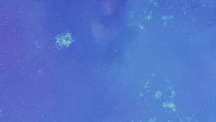 Wall Mural - blue and green stars, planets and galaxy in a free space