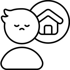 Canvas Print - homesick outline icon