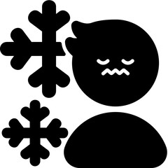 Sticker - cold glyph icon