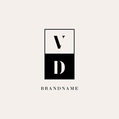 Wall Mural - Initials VD square line negative space logo design ideas