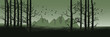 forest silhouette mountain landscape flat design vector illustration good for wallpaper, background, desktop wallpaper, banner, web, game art, tourism, adventure, and design template