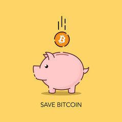 Wall Mural - Save bitcoin holding bitcoin. Preserve the value of your assets