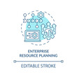 © bsd studio - Enterprise resource planning turquoise concept icon. Information systems abstract idea thin line illustration. Isolated outline drawing. Editable stroke. Arial, Myriad Pro-Bold fonts used