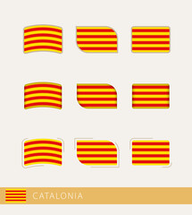 Wall Mural - Vector flags of Catalonia, collection of Catalonia flags.