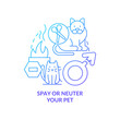 Spay and neuter pet blue gradient concept icon. Pet ownership abstract idea thin line illustration. Prevent negative health outcomes. Isolated outline drawing. Myriad Pro-Bold font used