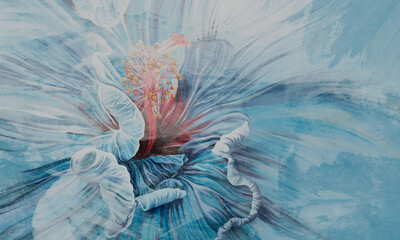 Plakat wzór sztuka woda lód kwiat