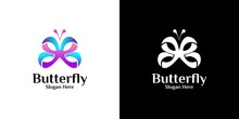 Abstract Colorful Butterfly Logo Icon