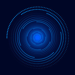 Poster - Abstract fractal lighting tunnel. Vector illustration. Swirling blue symbol. Optical illusion. Twisted wormhole. 3D wireframe abstract tunnel. Vector illustration.