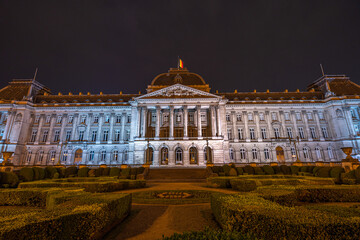 Royal Palace of Brussels, Belgium at night