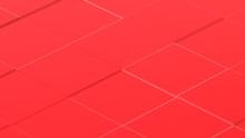 Red Square Tile Pattern Minimalism Design Background 3D Rendering